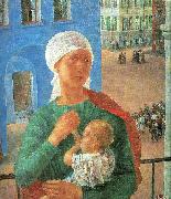 Petrov-Vodkin, Kozma The Year 1918 in Petrograd oil painting reproduction